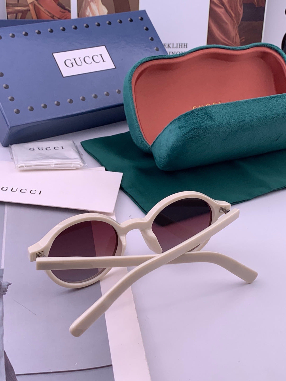 Gucci G6910 Polarized Round Red Lens Sunglasses for Women - 398389 - detail image 6