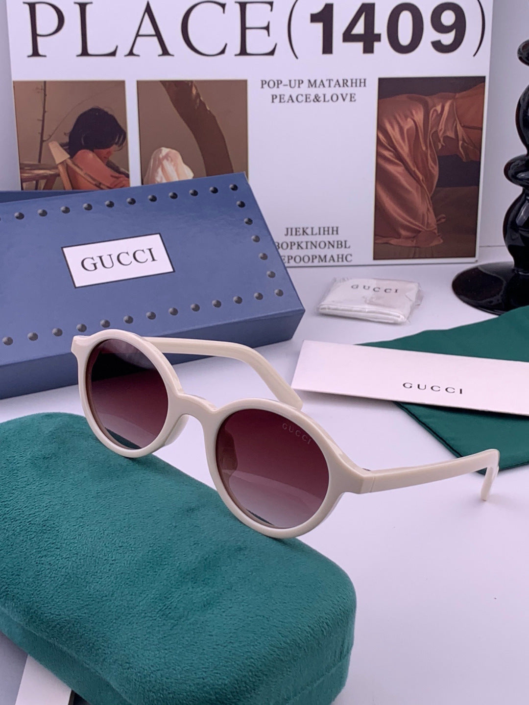 Gucci G6910 Polarized Round Red Lens Sunglasses for Women - 398389 - detail image 2