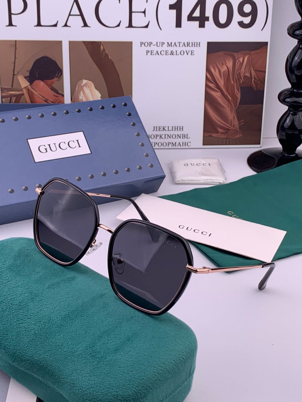 Gucci G8384 Metal Fashion Red Lens Sunglasses for Men & Women - 398390 - detail image 2