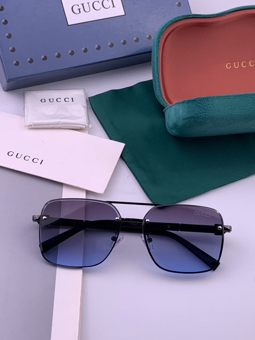 Gucci G11746 Aviator Black Lens Sunglasses for Men & Women - 398391 - detail image 7