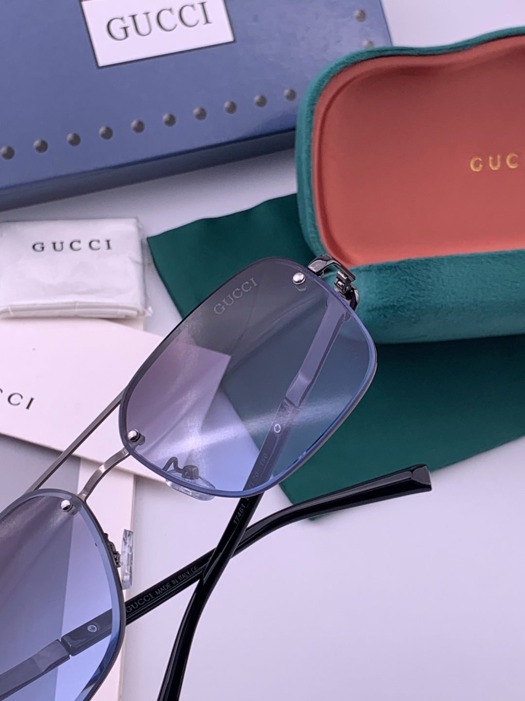 Gucci G11746 Aviator Black Lens Sunglasses for Men & Women - 398391 - detail image 5