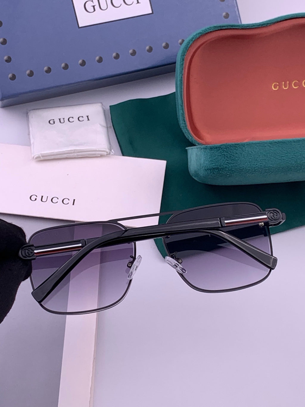Gucci G11746 Aviator Black Lens Sunglasses for Men & Women - 398392 - detail image 5