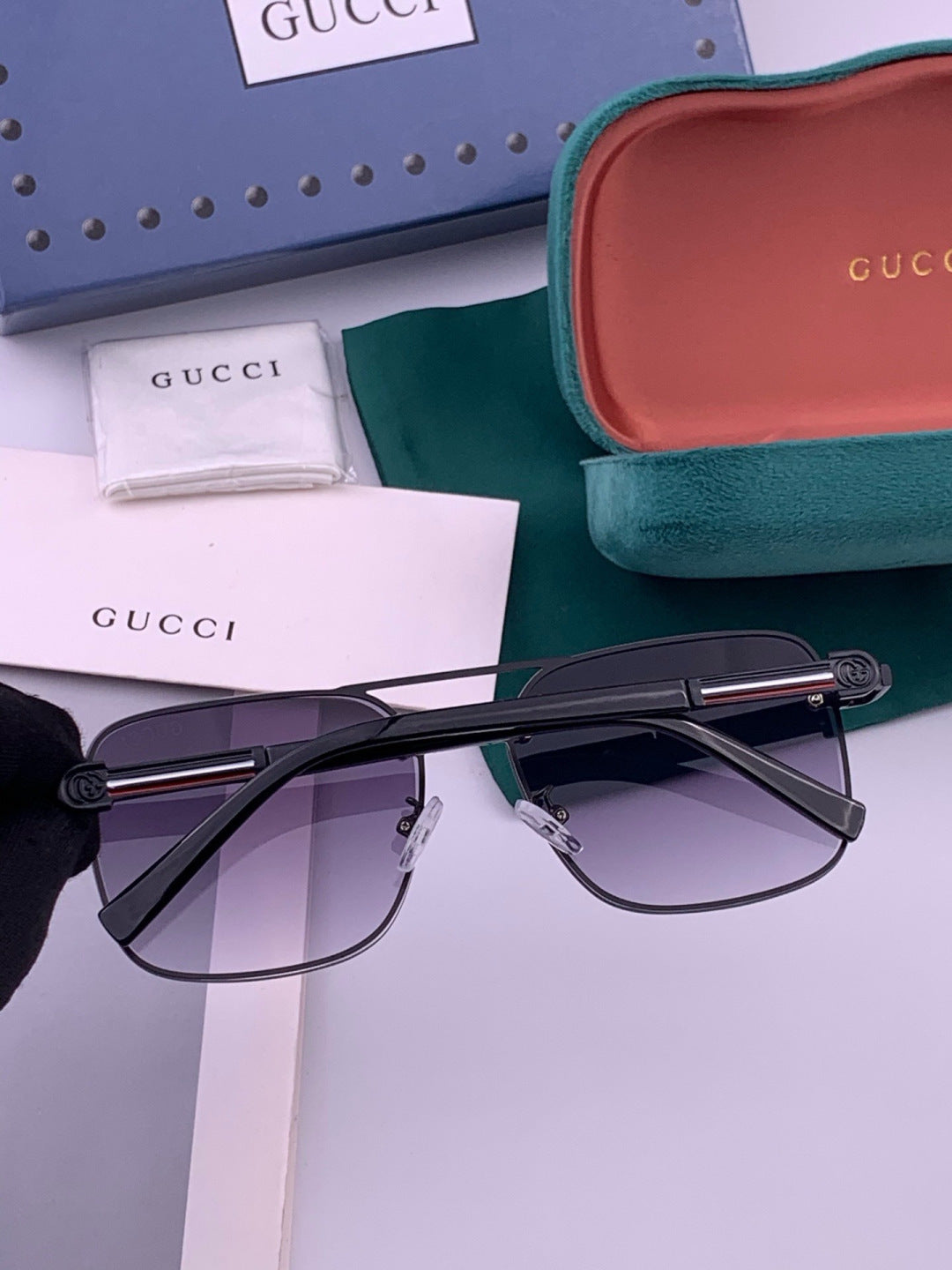 Gucci G11746 Aviator Black Lens Sunglasses for Men & Women - 398392 - detail image 5