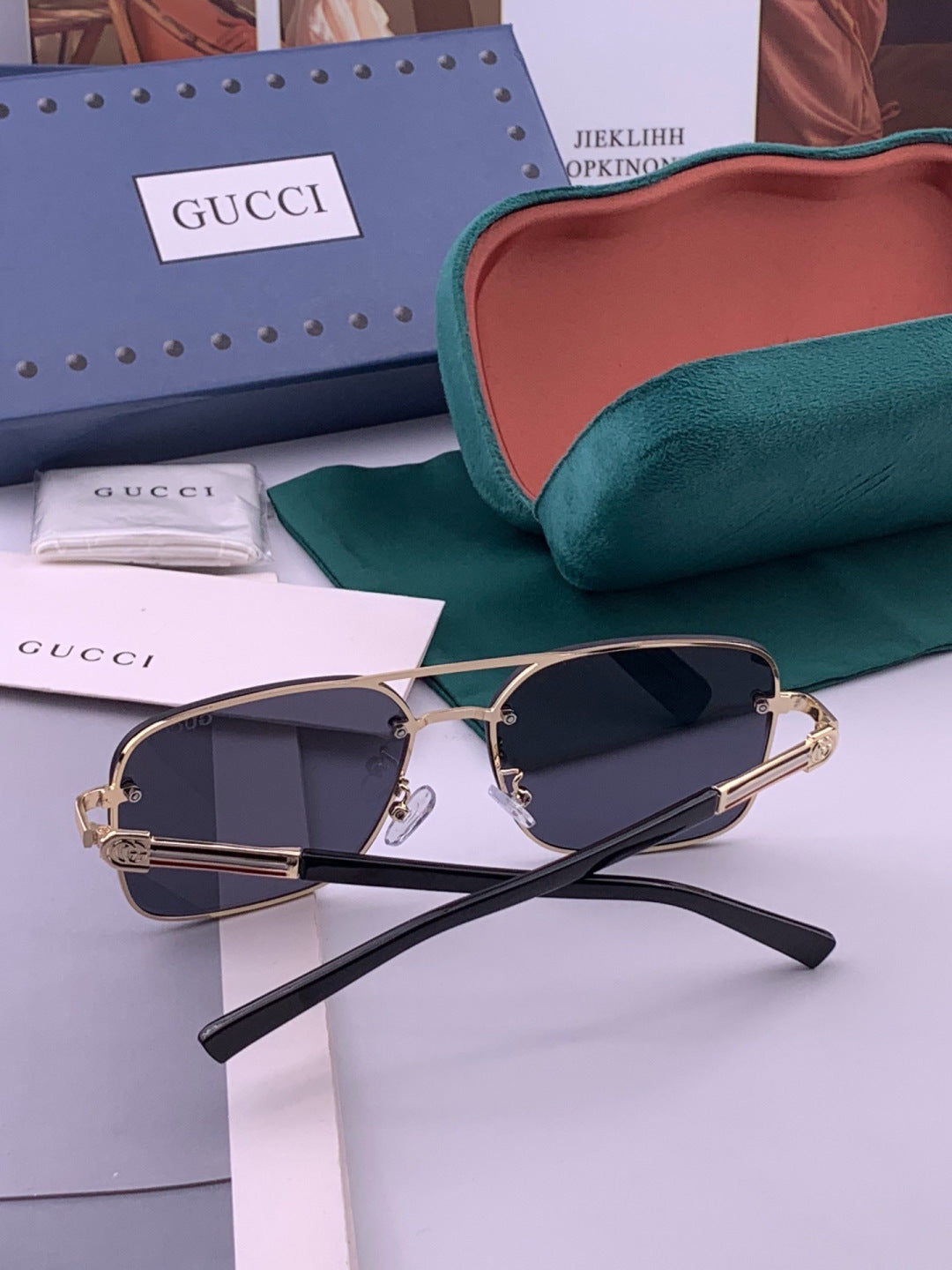 Gucci G11746 Aviator Black Lens Sunglasses for Men & Women - 398393 - detail image 4