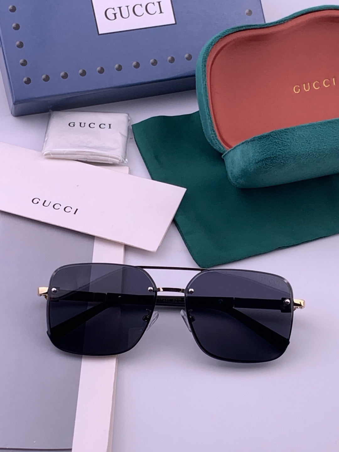 Gucci G11746 Aviator Black Lens Sunglasses for Men & Women - 398393 - detail image 6