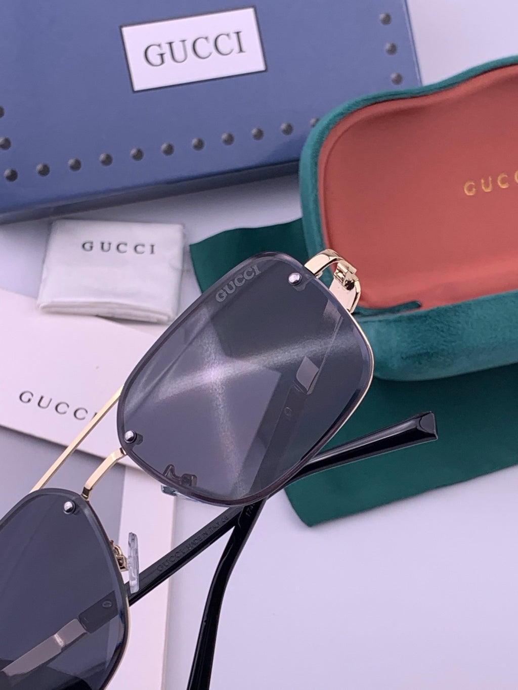 Gucci G11746 Aviator Black Lens Sunglasses for Men & Women - 398393 - detail image 7
