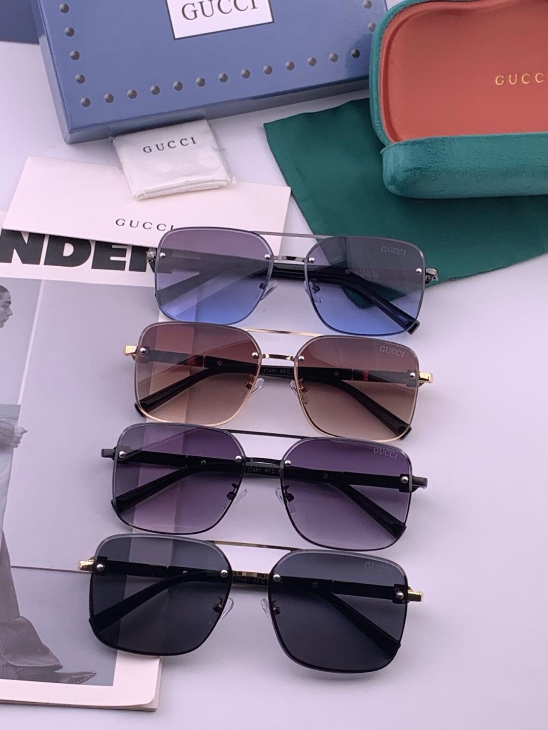 Gucci G11746 Aviator Black Lens Sunglasses for Men & Women - 398393 - detail image 8
