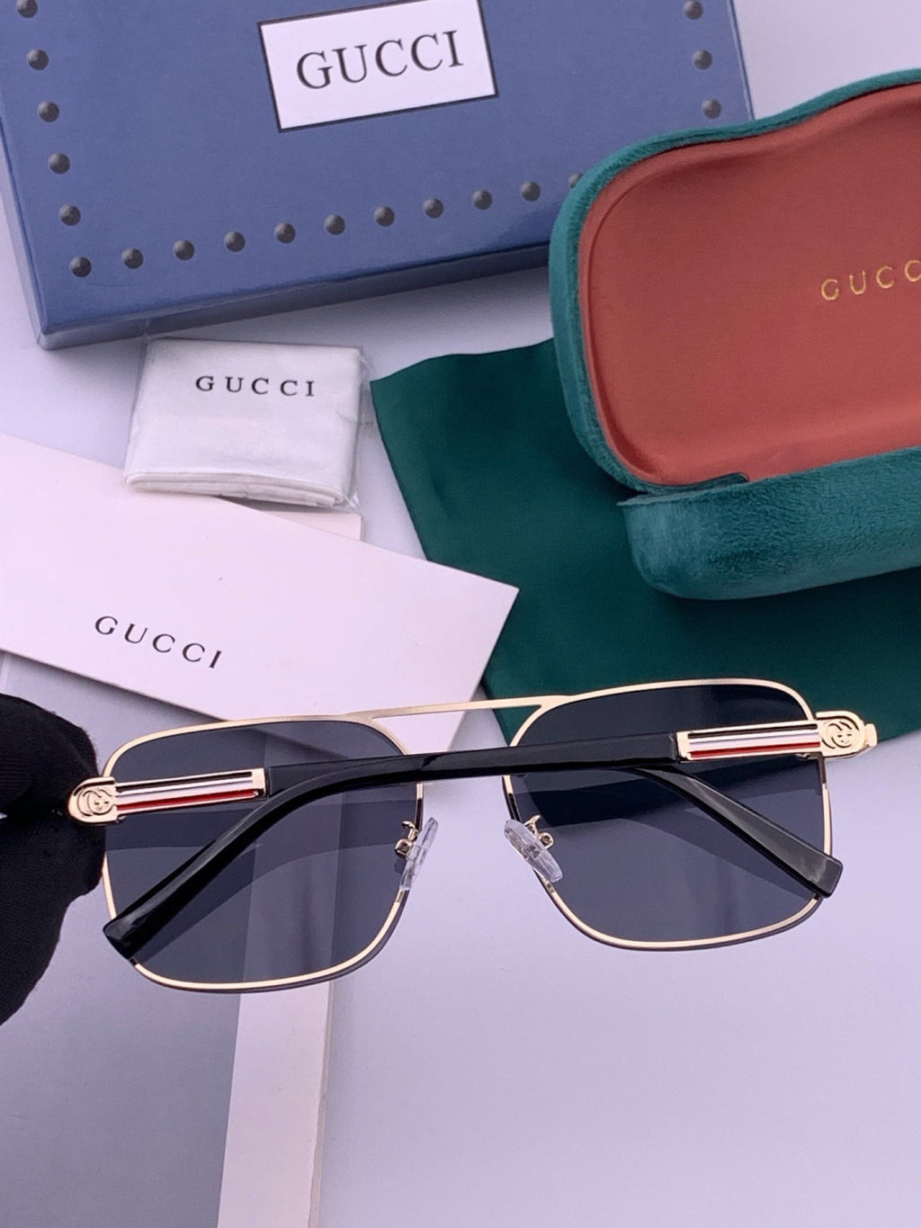 Gucci G11746 Aviator Black Lens Sunglasses for Men & Women - 398393 - detail image 5
