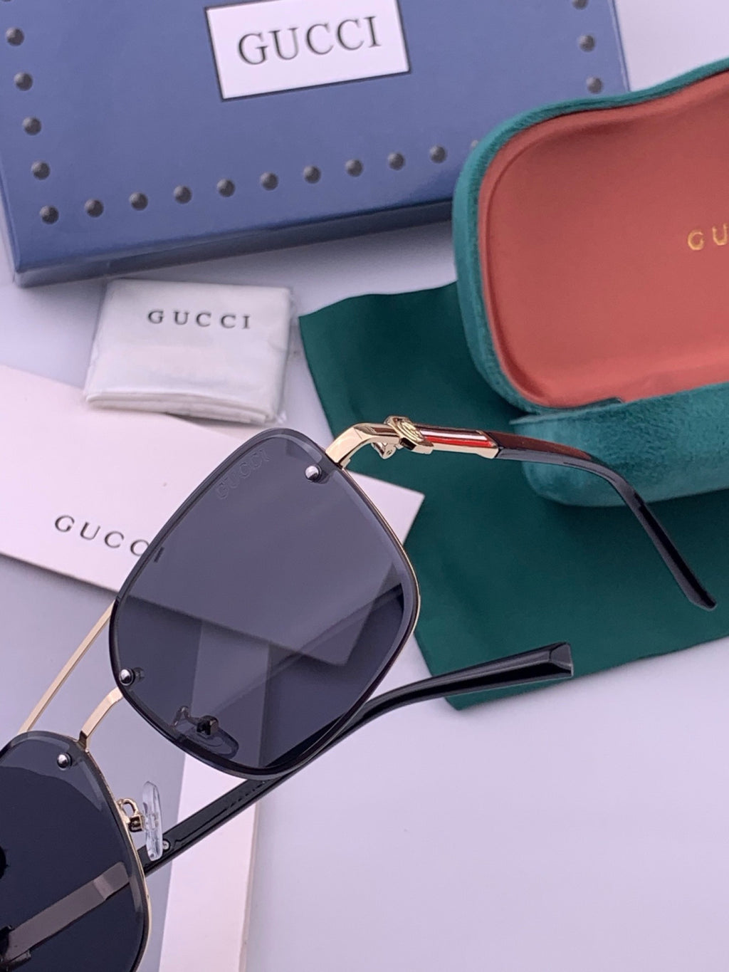 Gucci G11746 Aviator Black Lens Sunglasses for Men & Women - 398393 - detail image 3