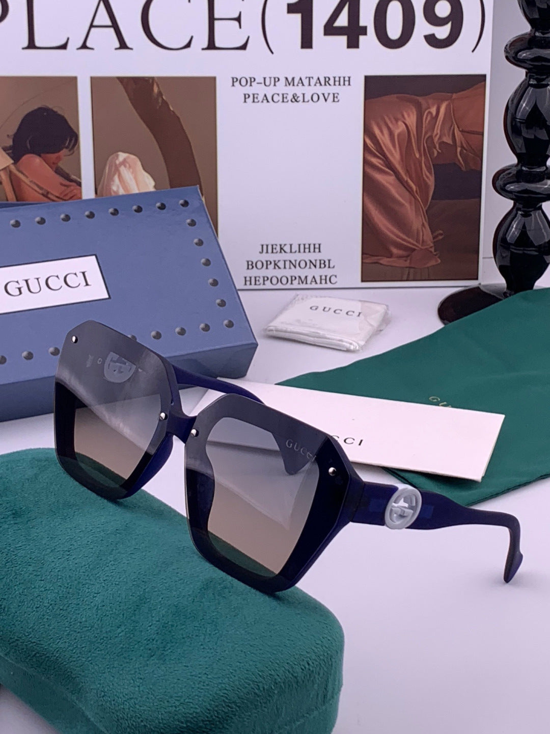 Gucci G7177 Polarized Square Black Lens Sunglasses for Women - 398395 - detail image 2