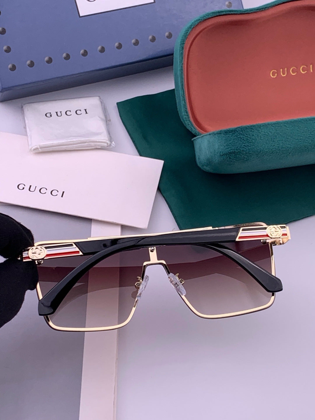 Gucci G51754 Aviator Black Lens Sunglasses for Men & Women - 398396 - detail image 6