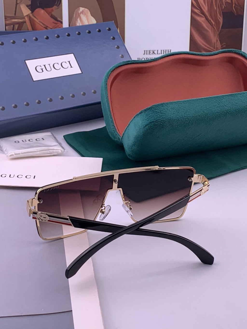 Gucci G51754 Aviator Black Lens Sunglasses for Men & Women - 398396 - detail image 7