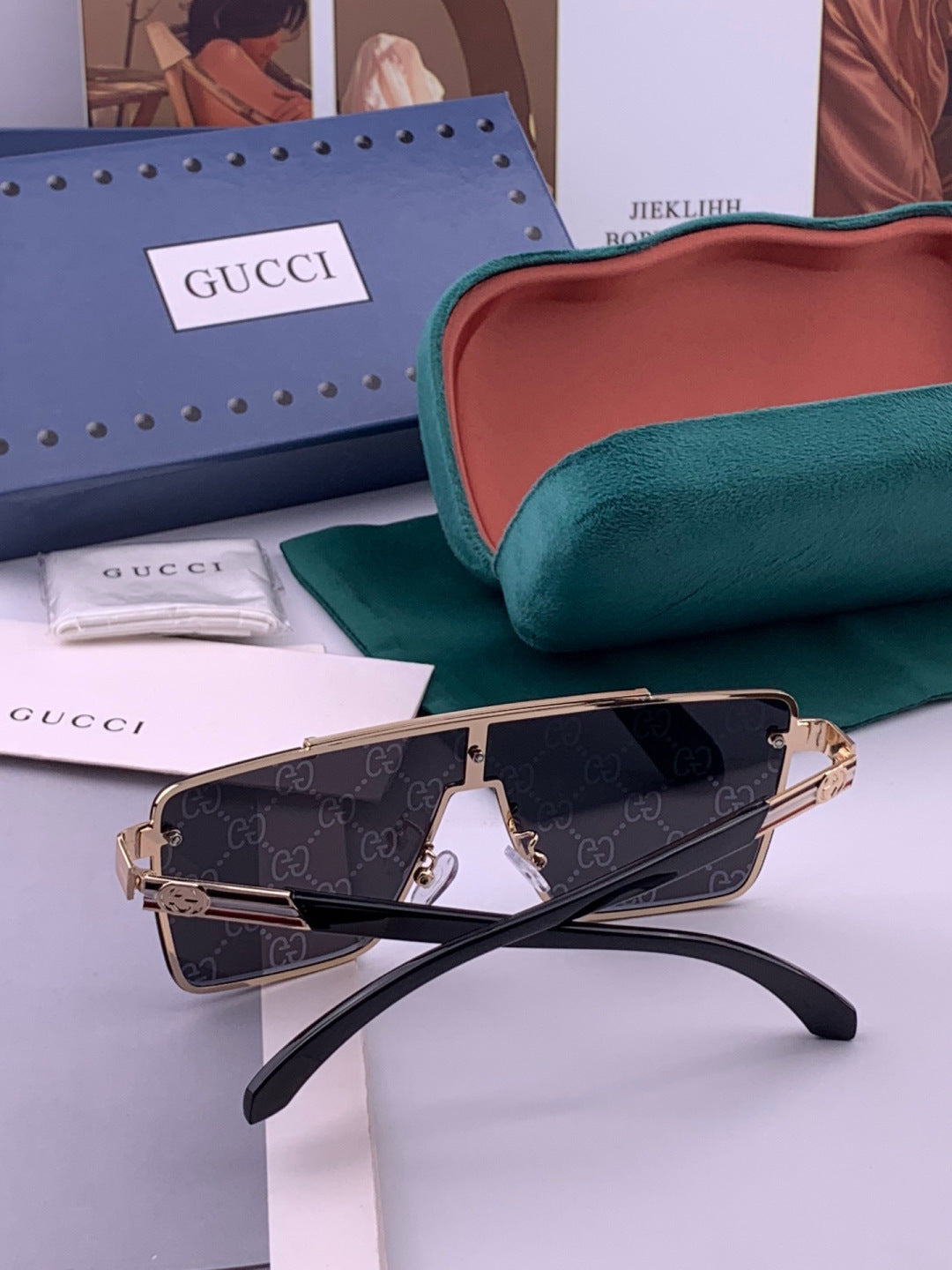 Gucci G51754 Aviator Blue Lens Sunglasses for Men & Women - 398397 - detail image 7