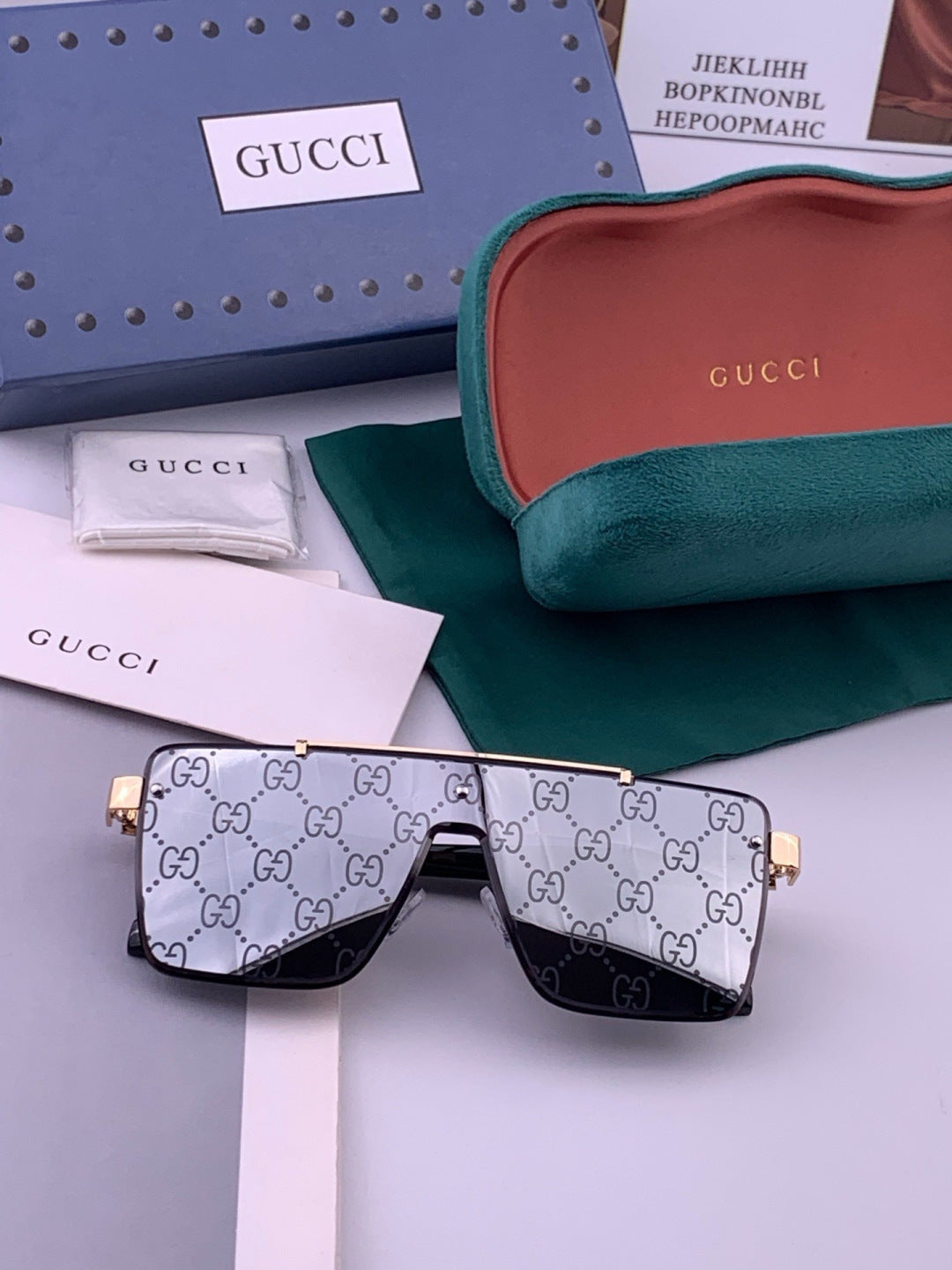 Gucci G51754 Aviator Blue Lens Sunglasses for Men & Women - 398397 - detail image 5