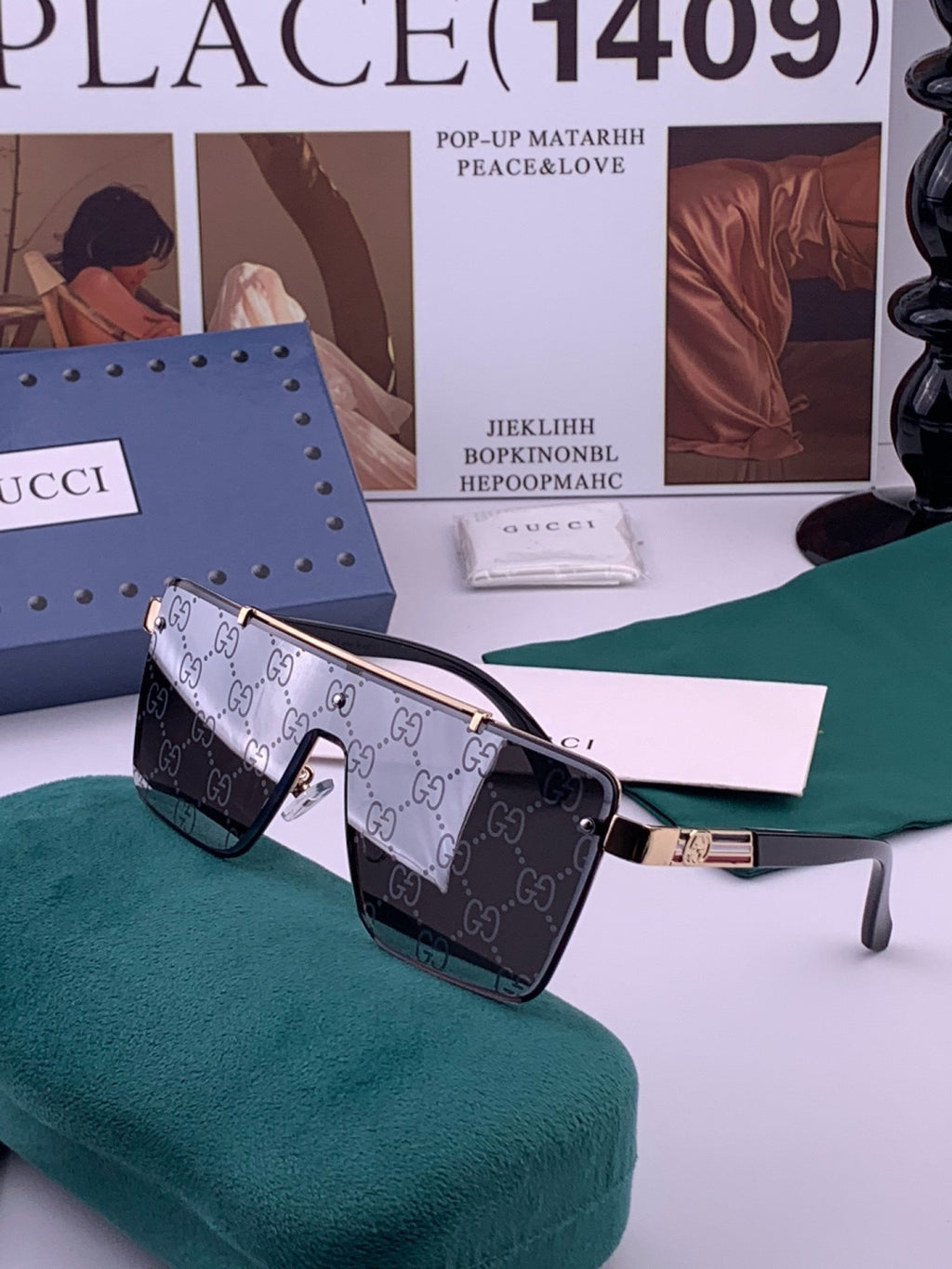 Gucci G51754 Aviator Blue Lens Sunglasses for Men & Women - 398397 - detail image 2