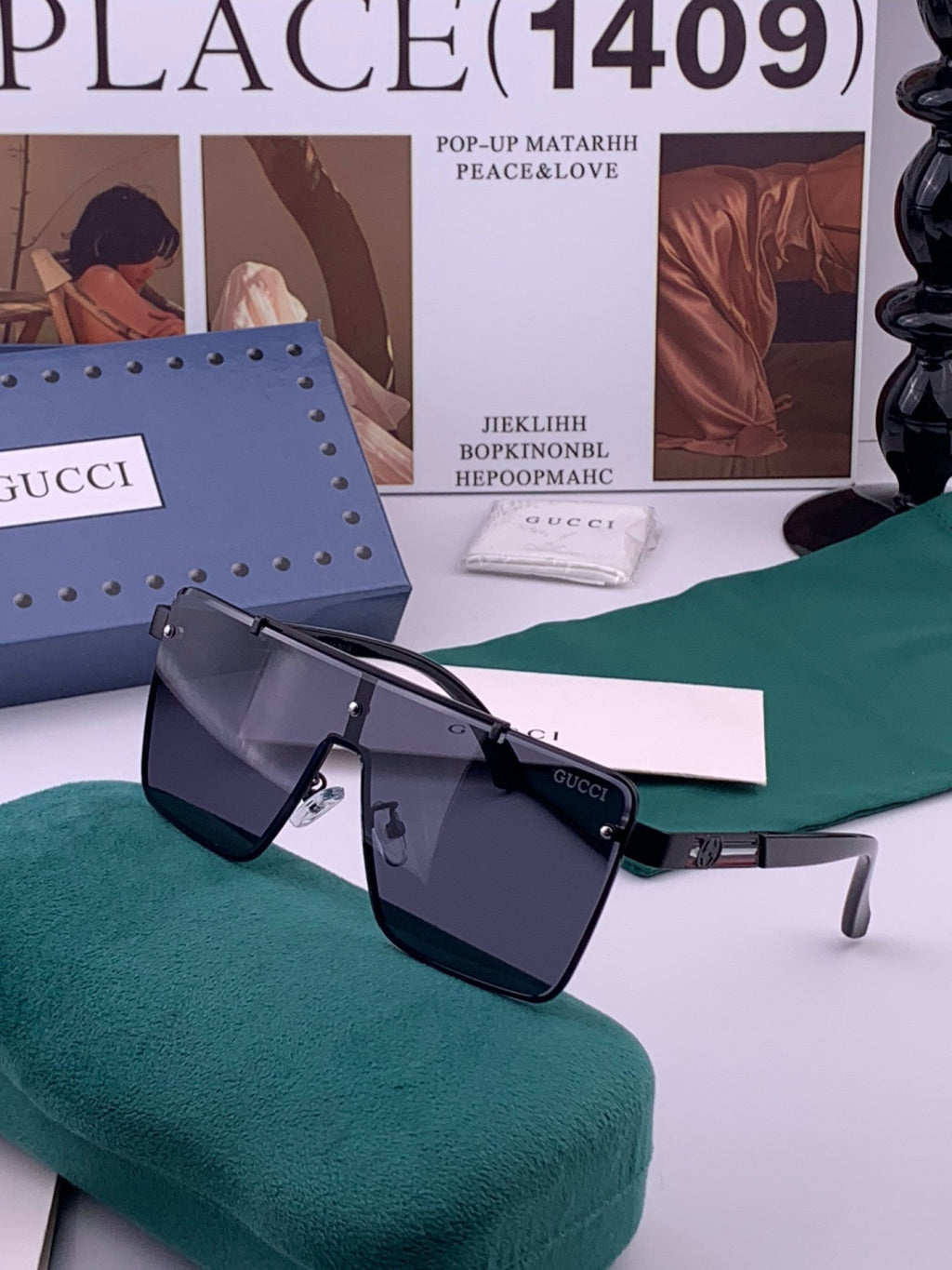 Gucci G51754 Aviator Black Lens Sunglasses for Men & Women - 398398 - detail image 2
