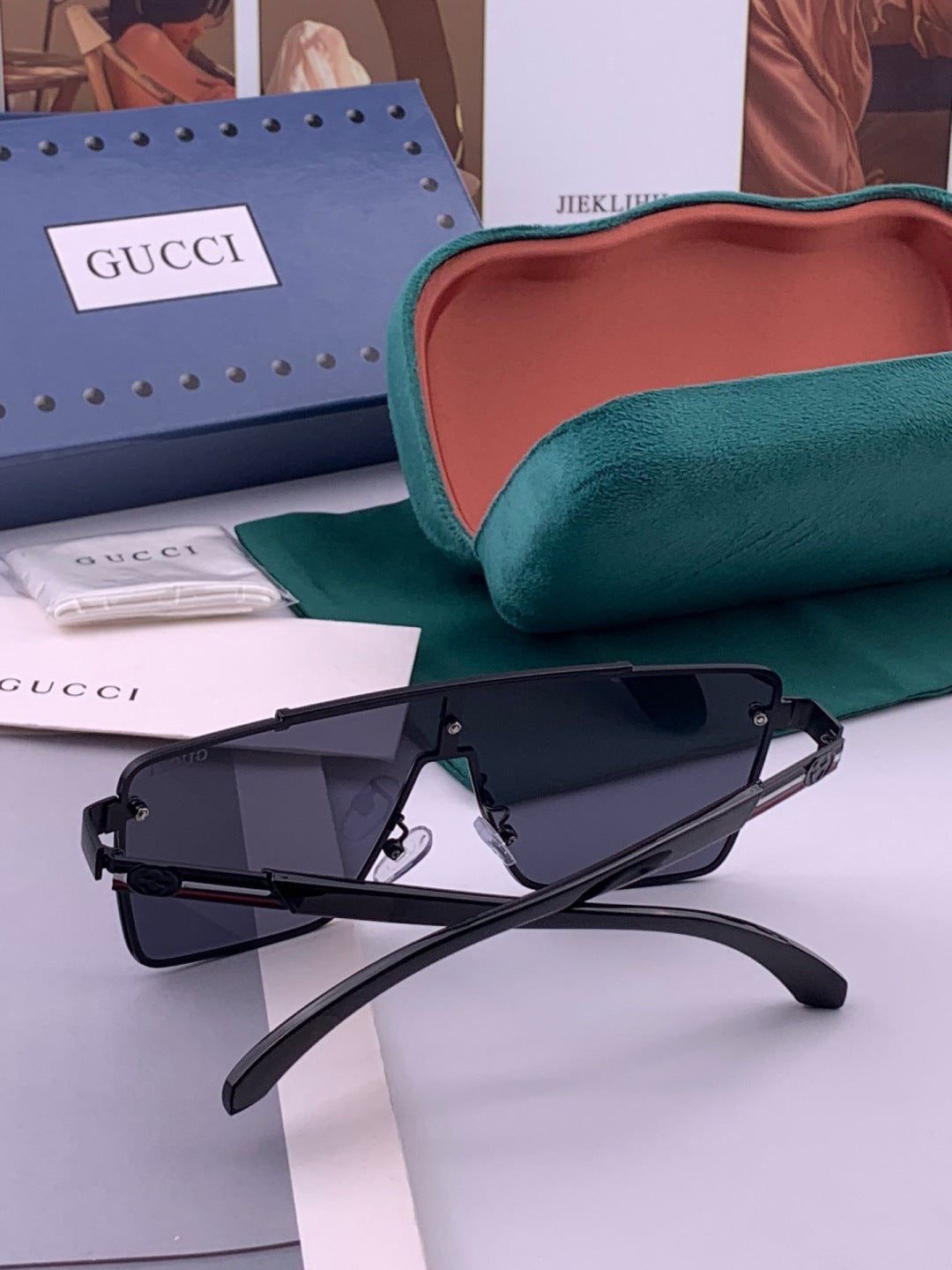Gucci G51754 Aviator Black Lens Sunglasses for Men & Women - 398398 - detail image 6