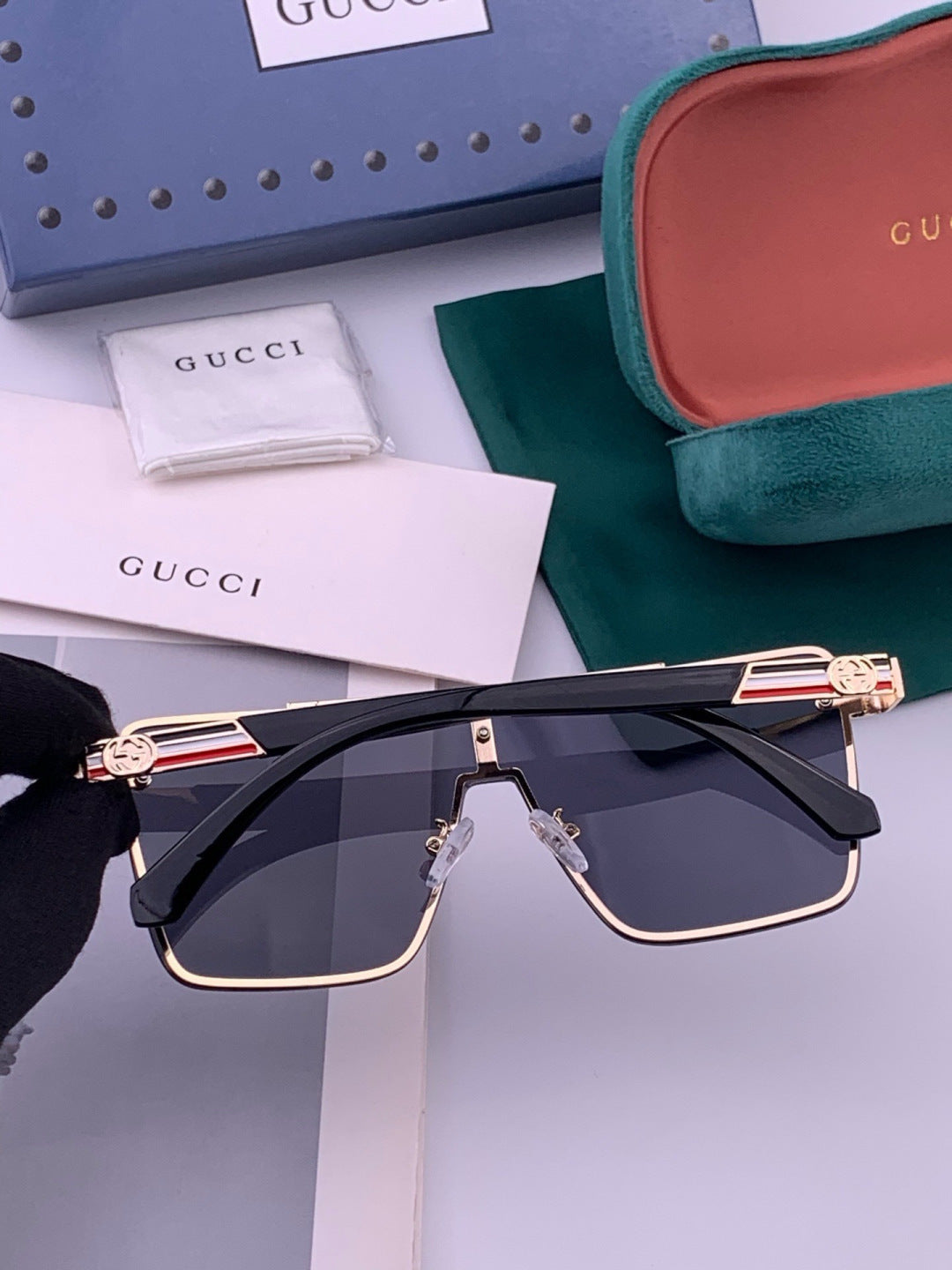 Gucci G51754 Aviator Black Lens Sunglasses for Men & Women - 398399 - detail image 4