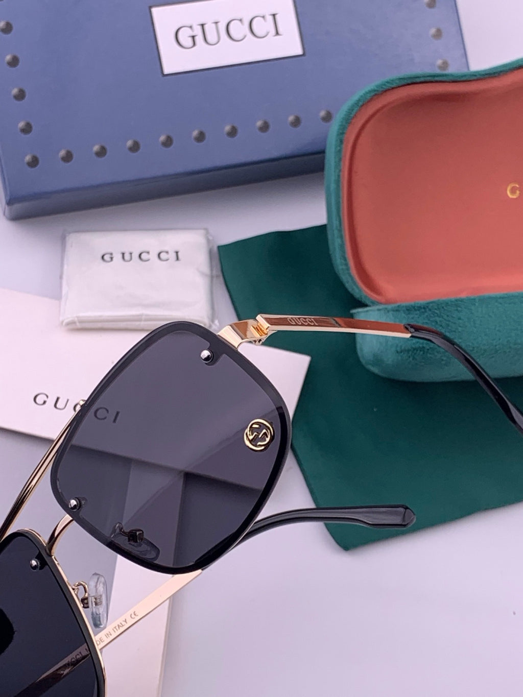 Gucci G41741 Aviator Black Lens Sunglasses for Men & Women - 398400 - detail image 3