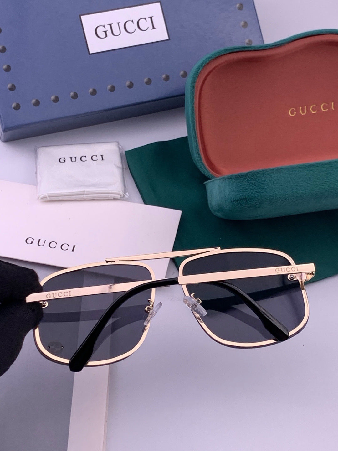 Gucci G41741 Aviator Black Lens Sunglasses for Men & Women - 398400 - detail image 4