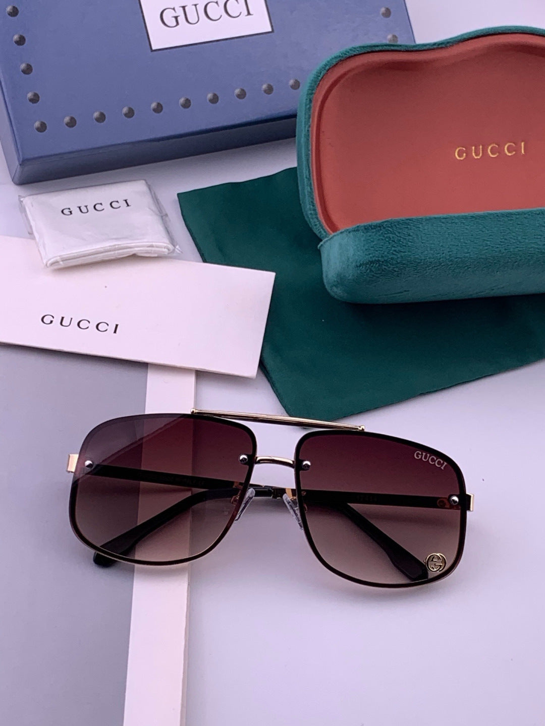 Gucci G41741 Aviator Black Lens Sunglasses for Men & Women - 398401 - detail image 6