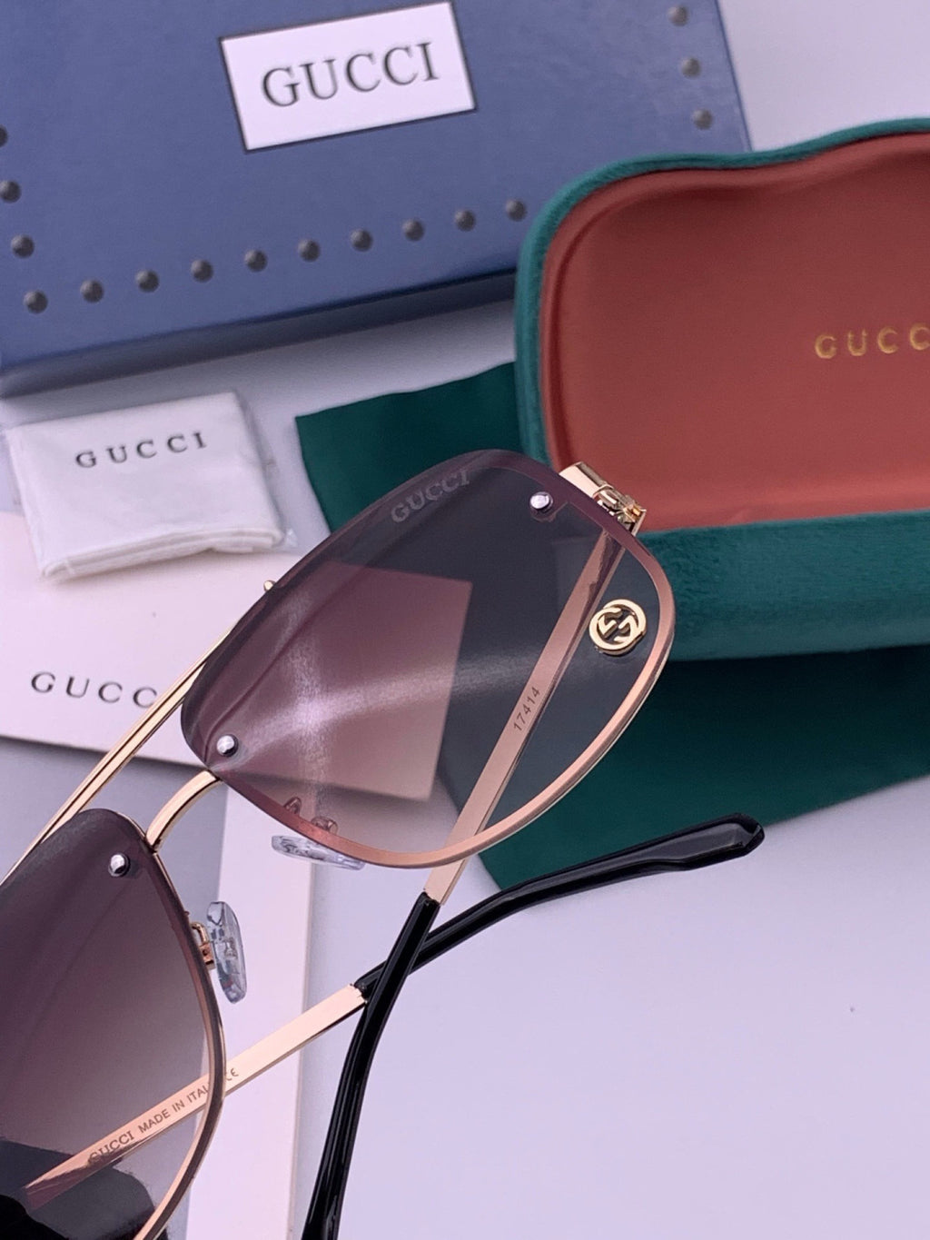 Gucci G41741 Aviator Black Lens Sunglasses for Men & Women - 398401 - detail image 5