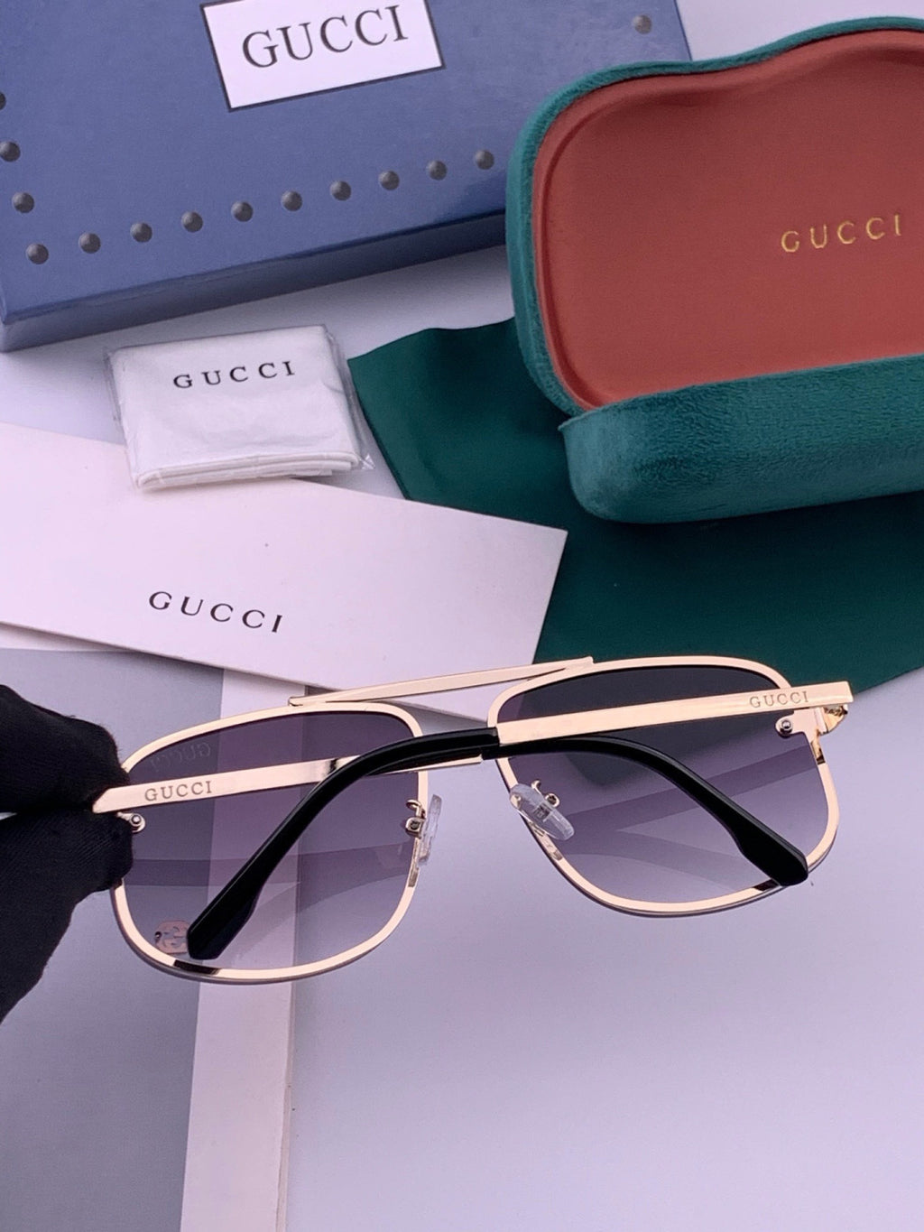 Gucci G41741 Aviator Black Lens Sunglasses for Men & Women - 398402 - detail image 4