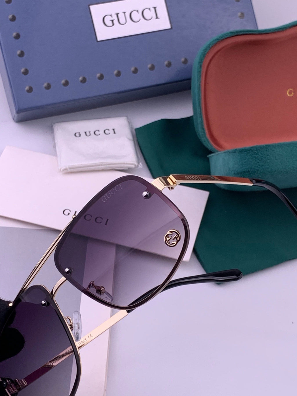 Gucci G41741 Aviator Black Lens Sunglasses for Men & Women - 398402 - detail image 3