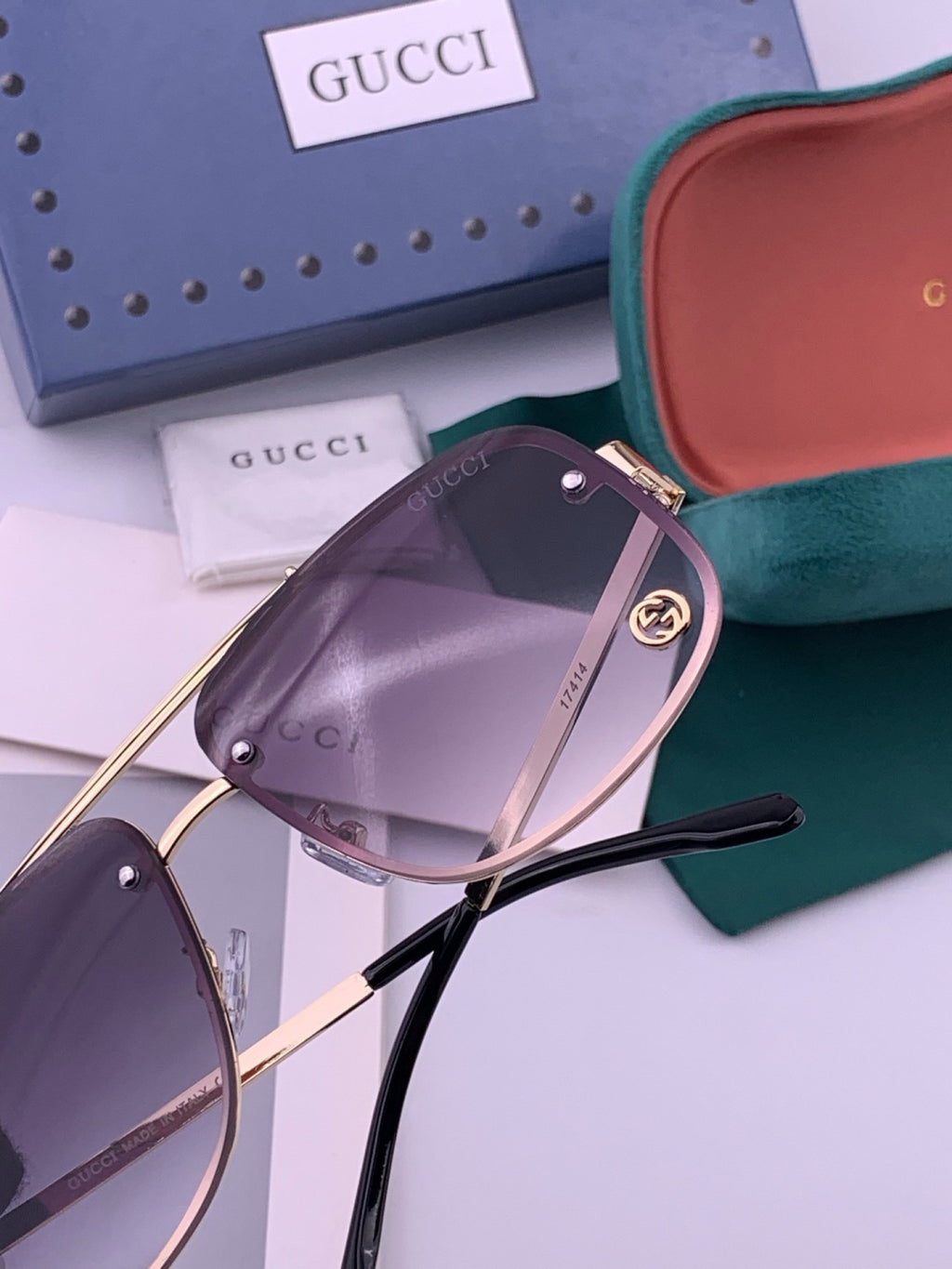 Gucci G41741 Aviator Black Lens Sunglasses for Men & Women - 398402 - detail image 6