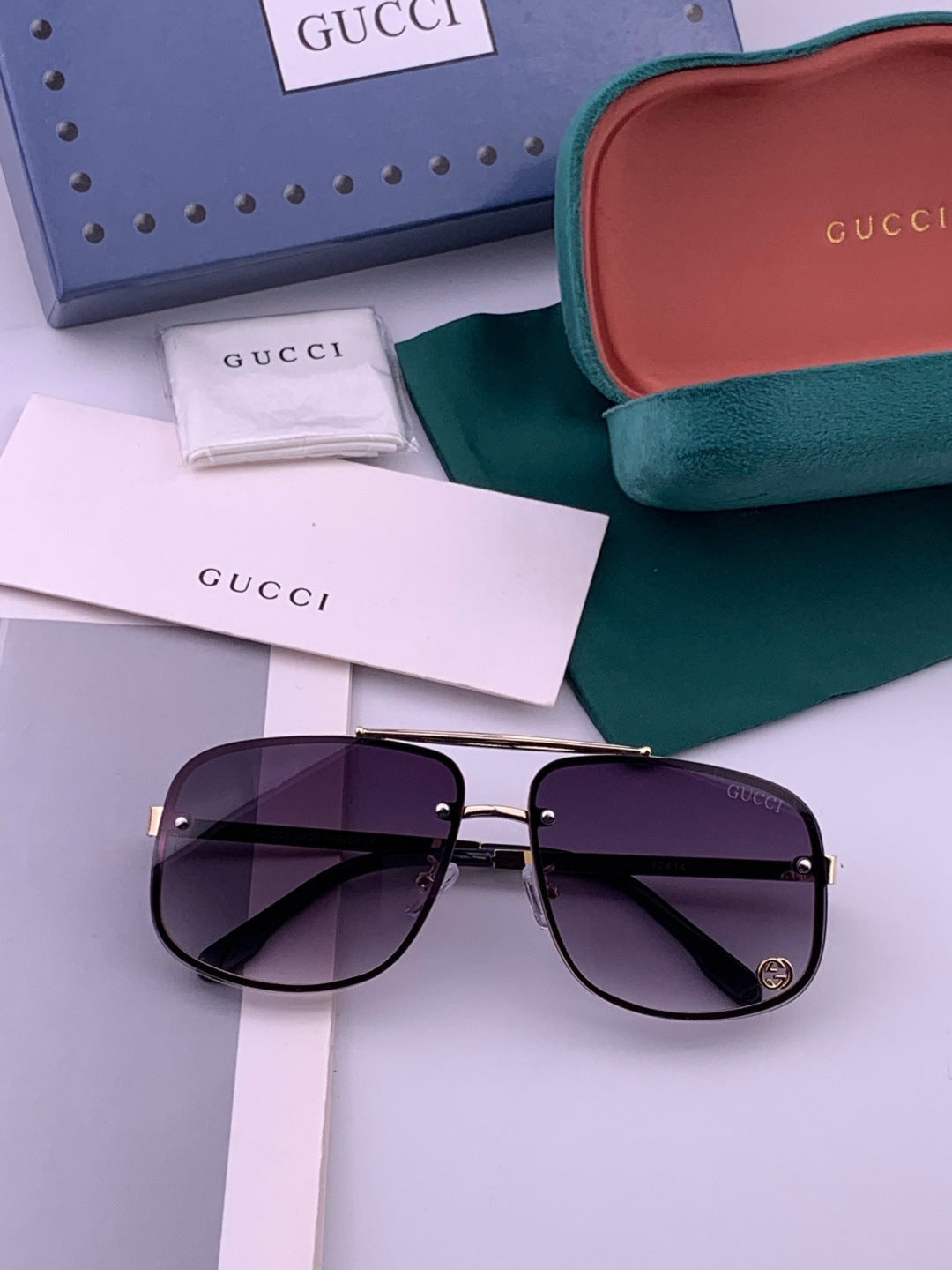 Gucci G41741 Aviator Black Lens Sunglasses for Men & Women - 398402 - detail image 5