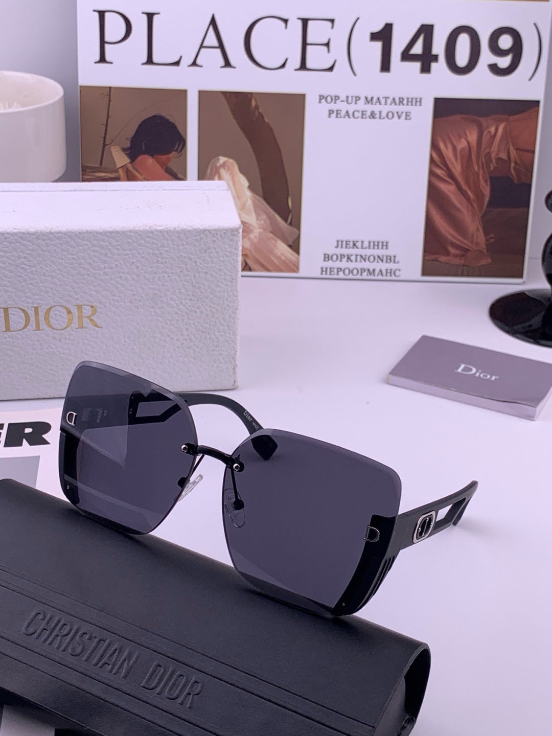 Dior CD6970 Square Gold Lens Sunglasses for Women - 398691 - detail image 5