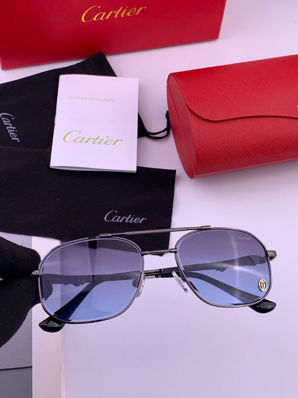 Cartier K61758 Fashion Pink Lens Sunglasses for Men & Women - 398996