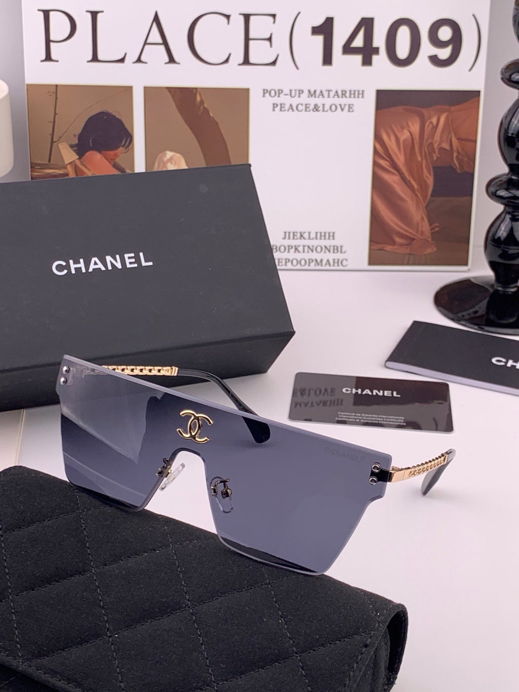 Chanel CH61739 Oversized Pink Lens Sunglasses for Women - 398559 - detail image 6