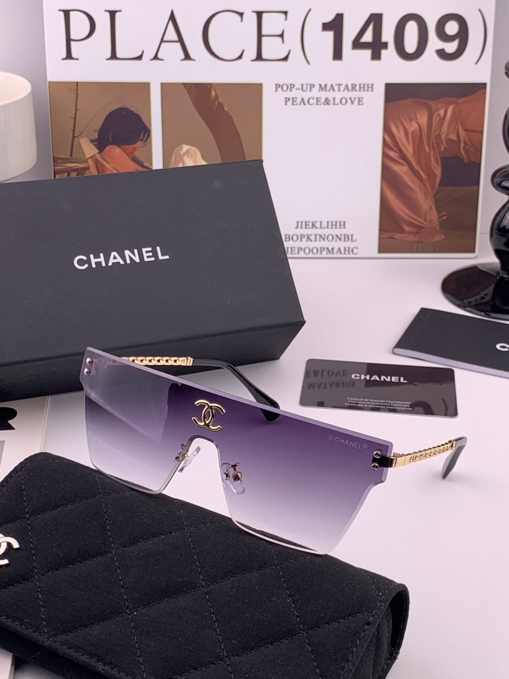 Chanel CH61739 Oversized Pink Lens Sunglasses for Women - 398559 - detail image 4