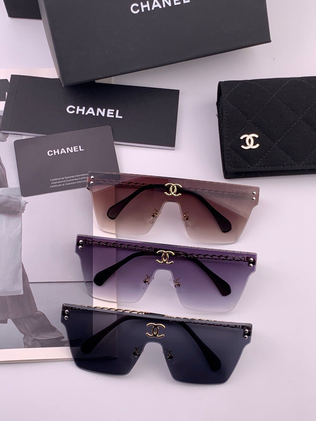 Chanel CH61739 Oversized Pink Lens Sunglasses for Women - 398559 - detail image 7