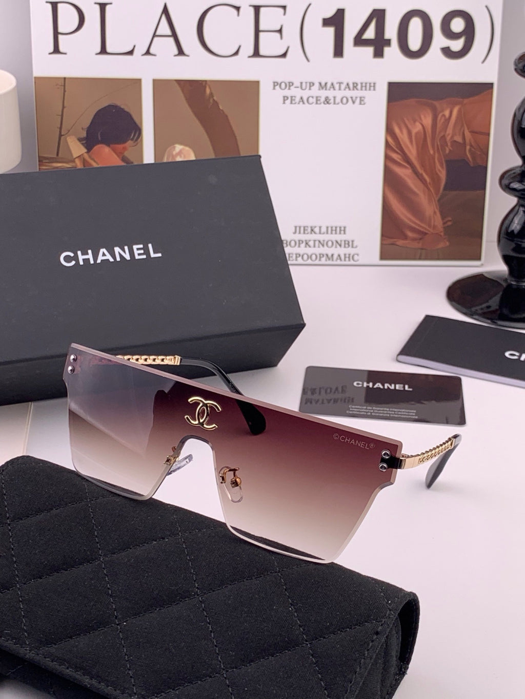 Chanel CH61739 Oversized Pink Lens Sunglasses for Women - 398559 - detail image 5