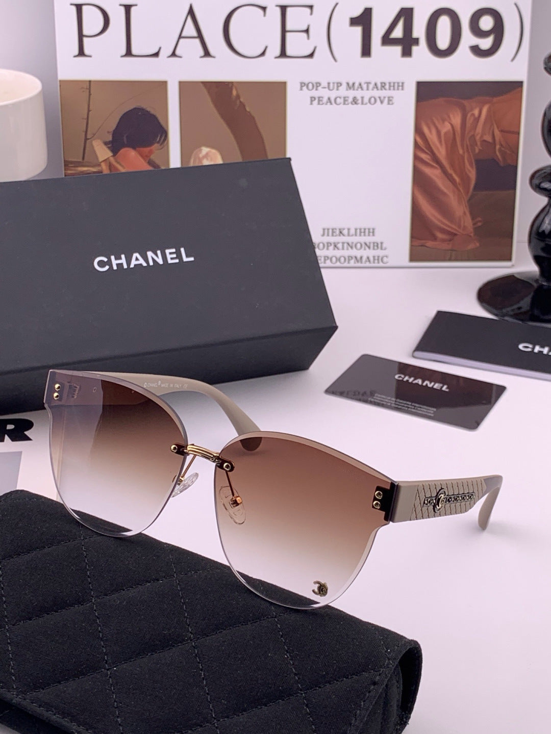 Chanel CH0973 Polarized Round Pink Lens Sunglasses for Women - 398560 - detail image 4