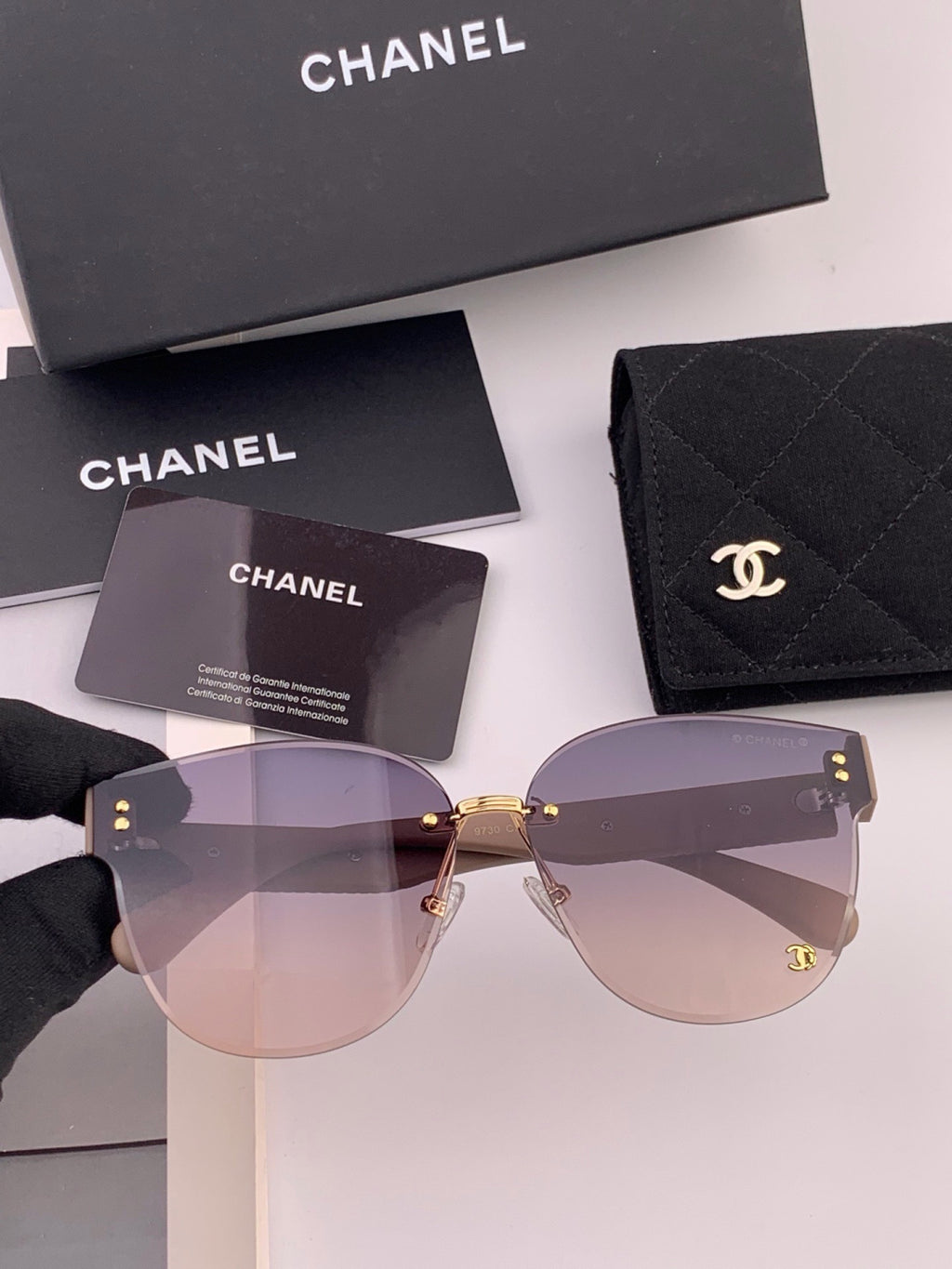 Chanel CH0973 Polarized Round Pink Lens Sunglasses for Women - 398560 - detail image 3