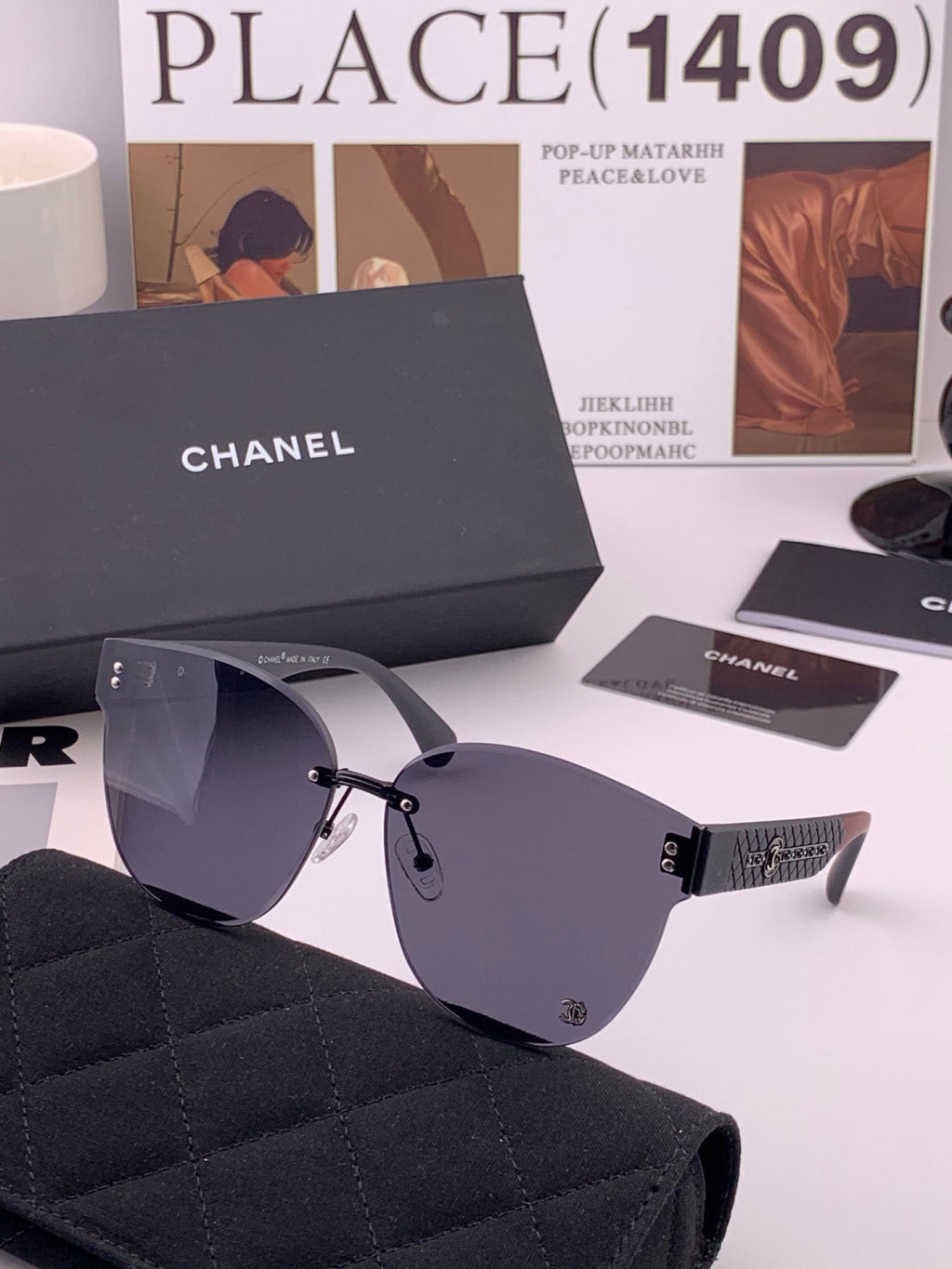 Chanel CH0973 Polarized Round Pink Lens Sunglasses for Women - 398560 - detail image 5