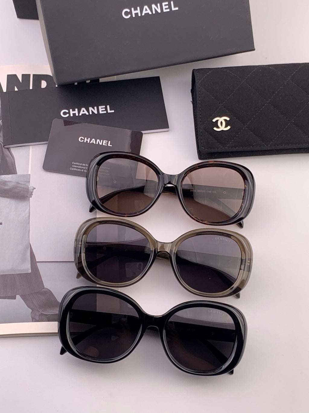 Chanel CH3992 Polarized Square Gold Lens Sunglasses for Women - detail image 6
