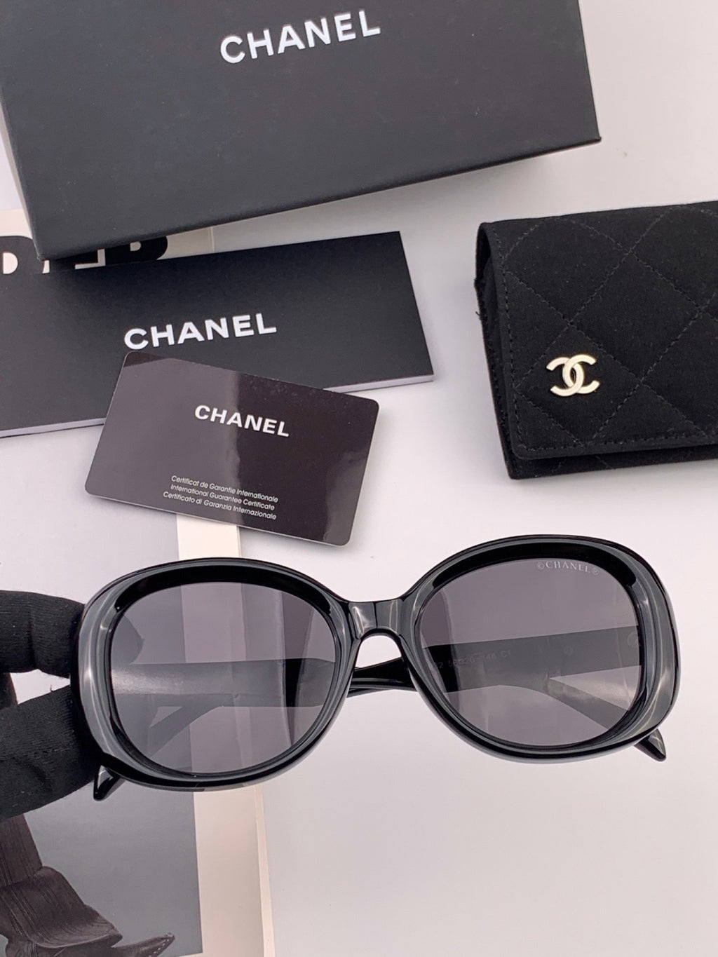Chanel CH3992 Polarized Square Gold Lens Sunglasses for Women
