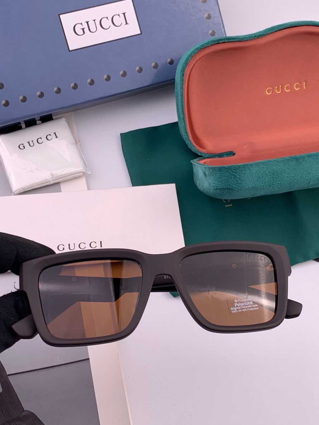 Gucci G8511 Polarized Square Red Lens Sunglasses for Women - 398378 - detail image 2