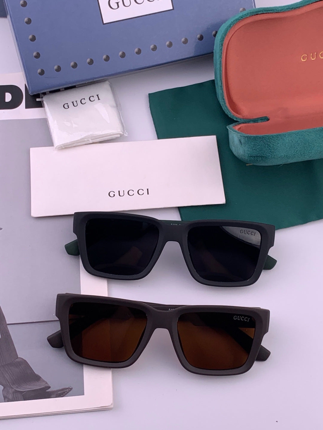 Gucci G8511 Polarized Square Red Lens Sunglasses for Women - 398378 - detail image 7