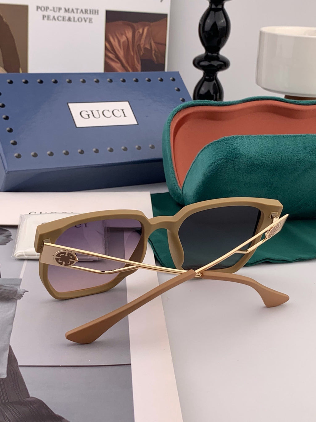 Gucci G9294 Polarized Square Red Lens Sunglasses for Men & Women - 398379 - detail image 3