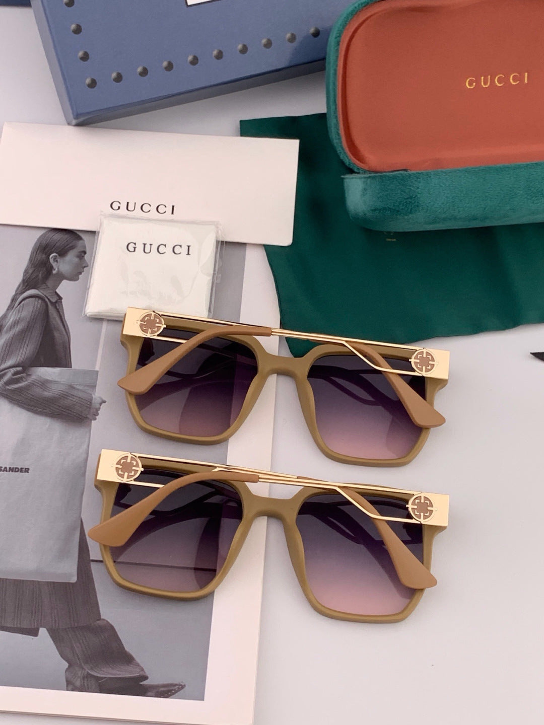 Gucci G9294 Polarized Square Red Lens Sunglasses for Men & Women - 398379 - detail image 5