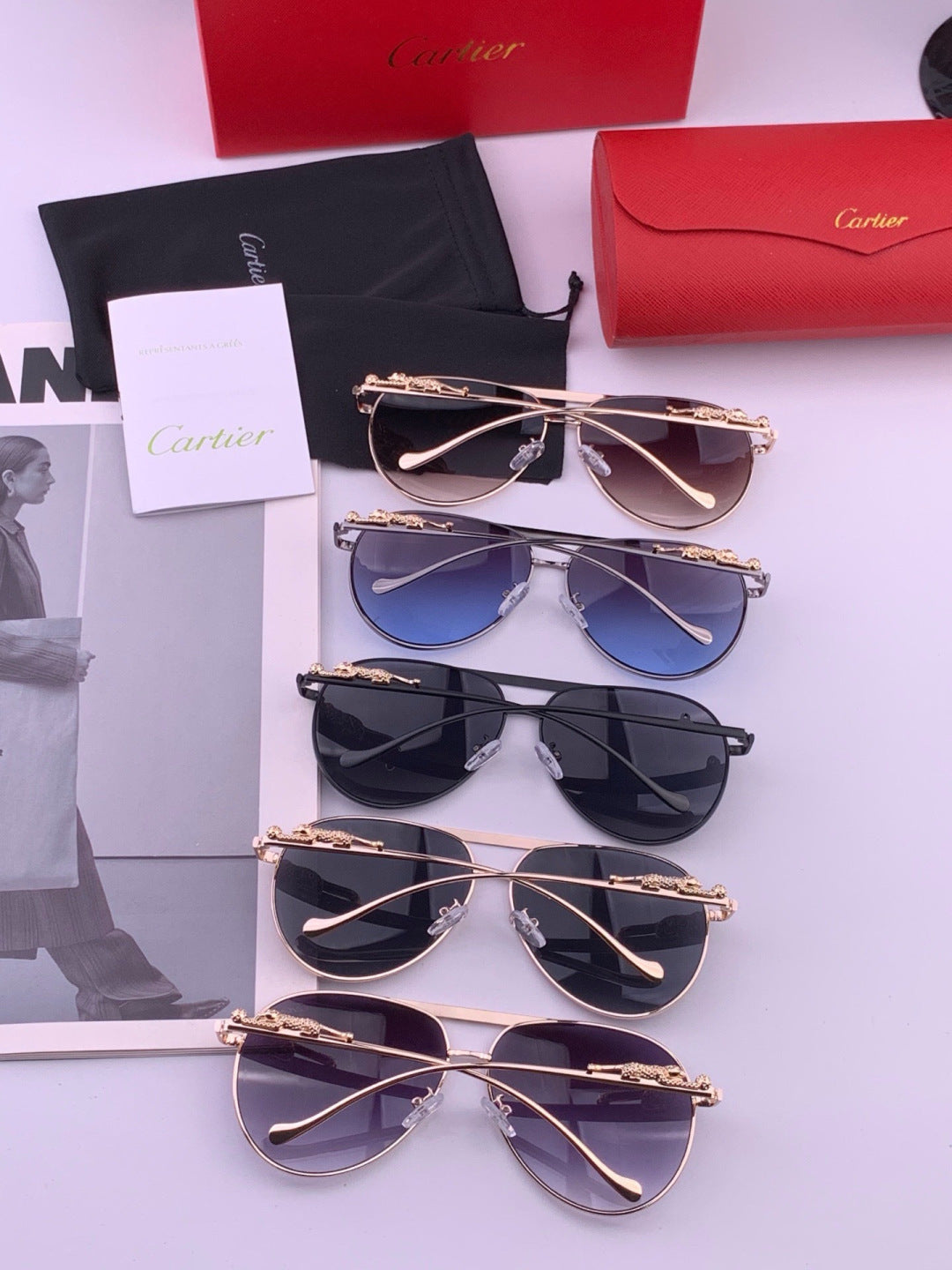 Cartier K41758 Fashion Red Lens Sunglasses for Men & Women - 398997 - detail image 7