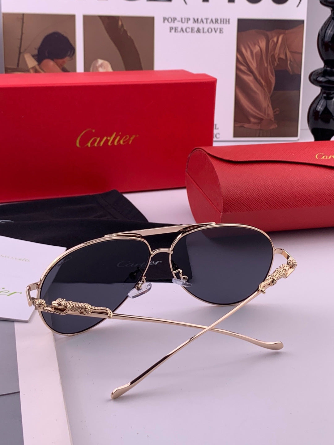 Cartier K41758 Fashion Red Lens Sunglasses for Men & Women - 398997 - detail image 6
