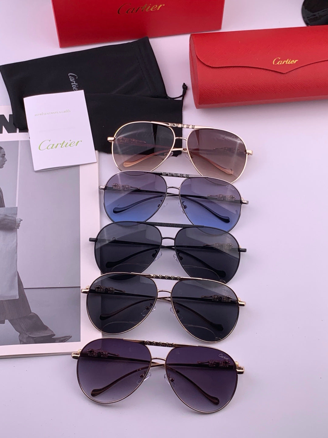 Cartier K41758 Fashion Red Lens Sunglasses for Men & Women - 398997 - detail image 8
