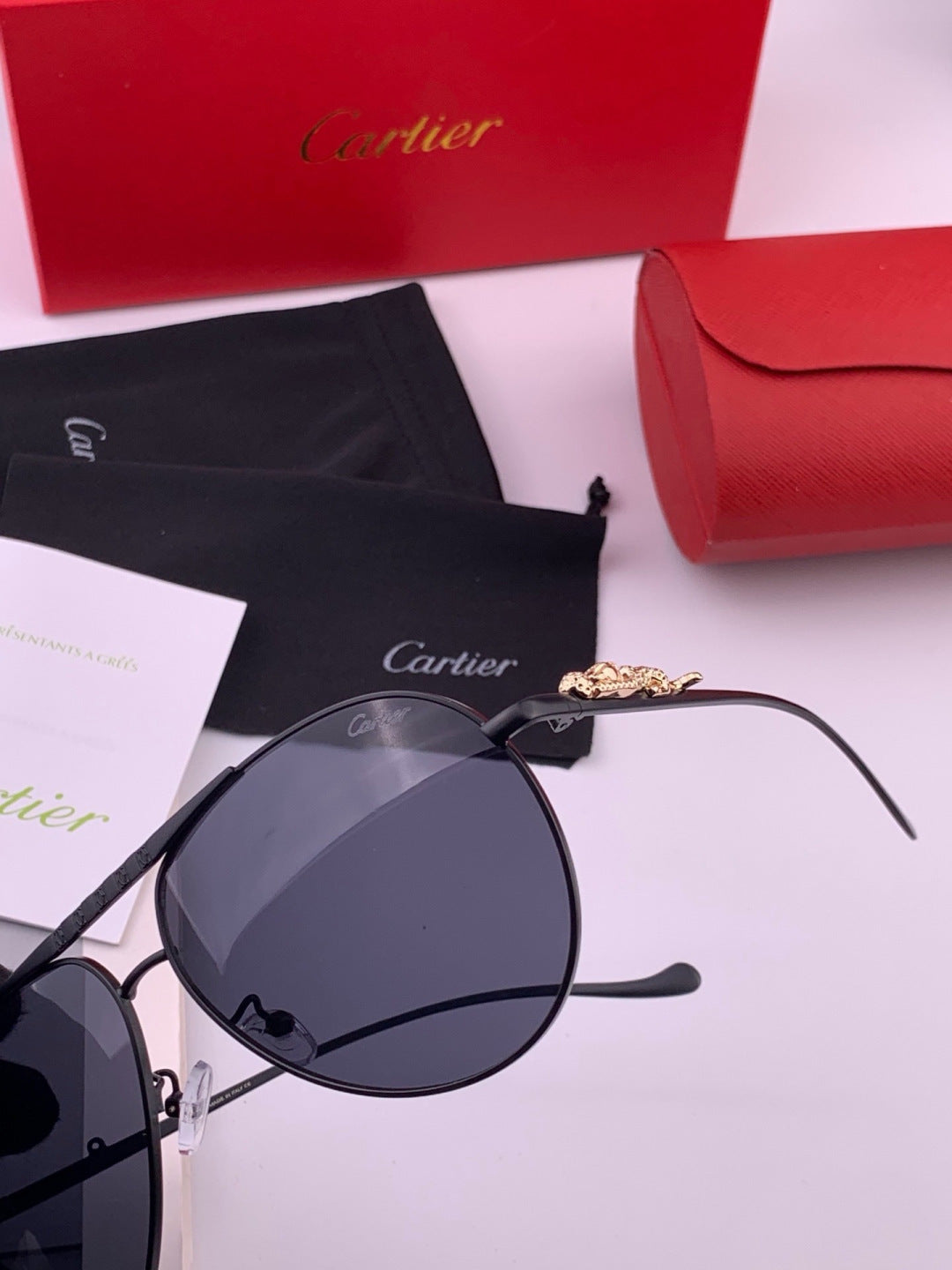 Cartier K41758 Fashion Black Lens Sunglasses for Men & Women - 398998 - detail image 6
