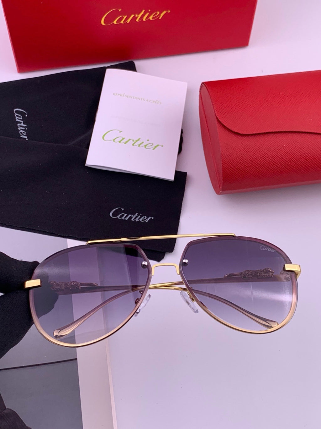 Cartier K21758 Fashion Black Lens Sunglasses for Men & Women - 398999 - detail image 3